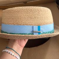 Stetson Cappello di Paglia Azzurro Nuovo