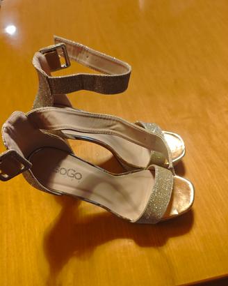 Sandali con tacco e plateau oro GoGo Shoes n. 39 