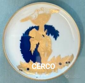 Piatto da collezione decorato in oro zecchino