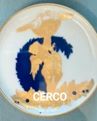 Piatto da collezione decorato in oro zecchino