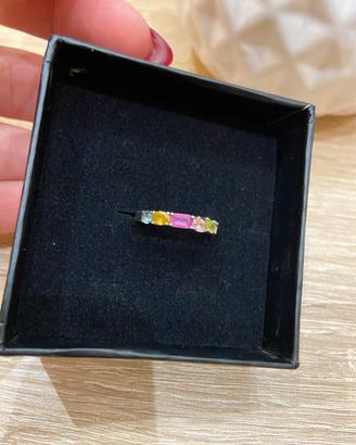 Anello Stroili argento 925 con pietre multicolor