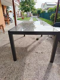 Tavolo in vetro  180 a 460 cm  esterno o interno