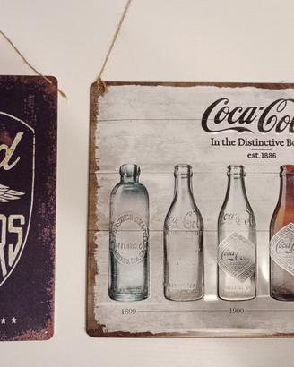 Targhe di metallo Coca Cola e Ford