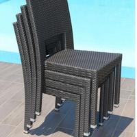 Sedia alluminio / rattan PE, IMPILABILE