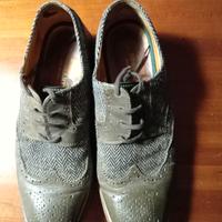 scarpe uomo verdi ed inserti di stoffa