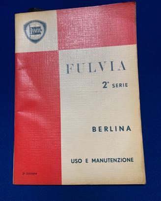 Libretto manutenzione lancia fulvia berlina