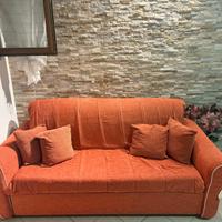 divano letto 3 posti arancione 