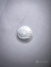 Moneta 5 lire 1954 delfino