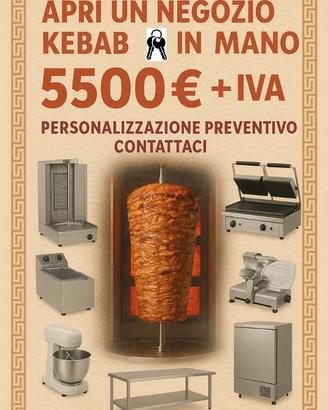 Attrezzature per negozio Kebab chiavi in mano