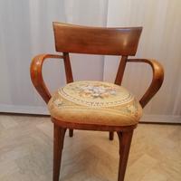 Sedia capotavola braccioli e schienale in legno