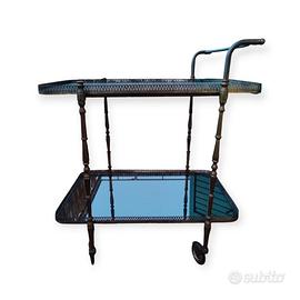 Carrello bar vintage ottone e specchio anni ’70 – 