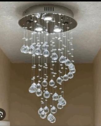 Lampadario a sospensione con cristalli 