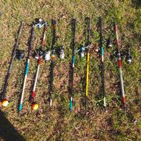 SET CANNE DA PESCA E ACCESSORI COME DA FOTO