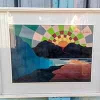 Quadro con Riviera di napoli dipinto a olio 1967..