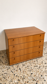 Cassettiera 4 cassetti in legno ciliegio 70x40 cm