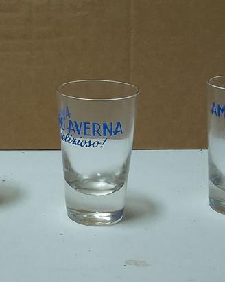Bicchieri Amaro Averna da collezione 2 rossi 3 blu