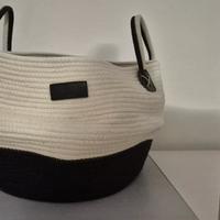 elegante cesto in corda alto 30 cm 