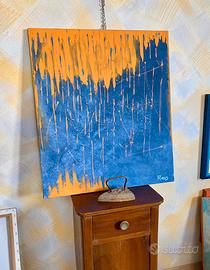 tela blu e arancio arte moderna