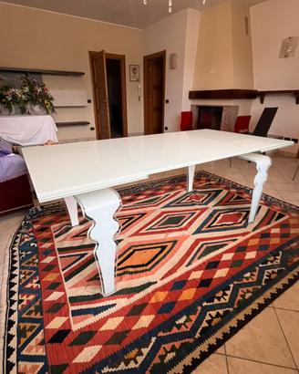 Tavolo Tonin allungabile in vetro bianco 200 x 100