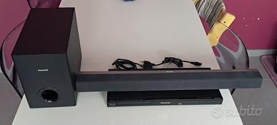 Sistema soundbar 2.1 canali con subwoofer.
