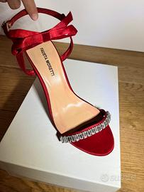 Sandali gioiello rossi, tacco 12, tg. 37