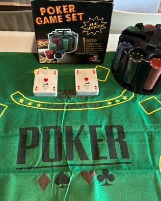 Modiano carte da poker+200 gettoni+tappeto verde