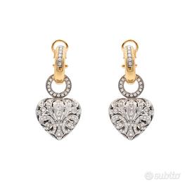 Orecchini in oro giallo e bianco con diamanti 1,60