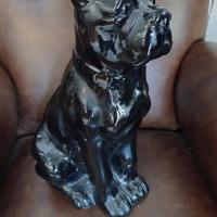 grande cane boxer ceramica nero