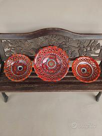 Set di 3 Piatti per Lampadario in ceramica Sicilia
