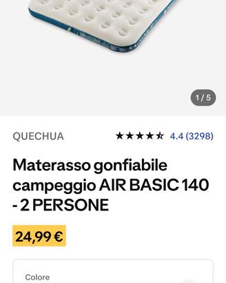 Materasso gonfiabile campeggio + pompa elettrica