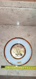 Piatto decorativo vintage Chokin Art Japan.
