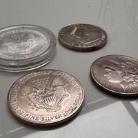 Lotto 4 monete argento AMERICA/CANADA