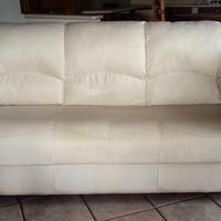 Divano beige in pelle 2 posti