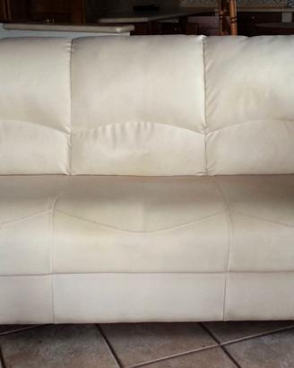 Divano beige in pelle 2 posti