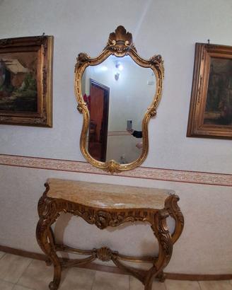 Console da ingresso in stile barocco con specchio