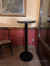 2 Tavolini da bar con piano in marmo grigio e rosa