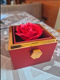 Scatola anello fiore rosa rossa kissify