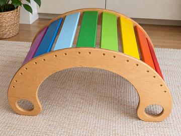 Rainbow Rocker artigianale in legno
