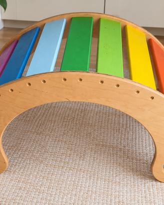 Rainbow Rocker artigianale in legno