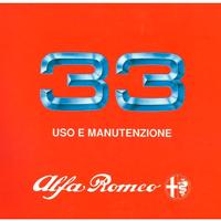 ALFA 33 1.3-1.5 LIBRETTO USO E MANUTENZIONE 1989