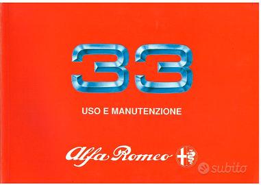 ALFA 33 1.3-1.5 LIBRETTO USO E MANUTENZIONE 1989