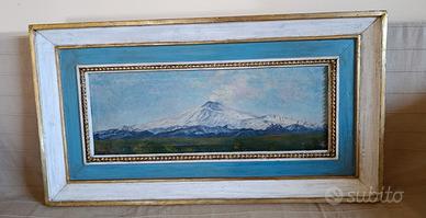 Etna innevata -Dipinto su tela.
