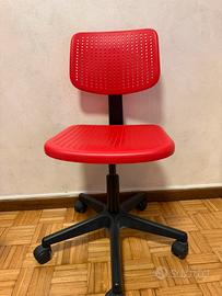 Sedia da scrivania IKEA ALRIK rossa girevole