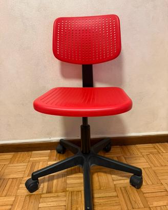 Sedia da scrivania IKEA ALRIK rossa girevole