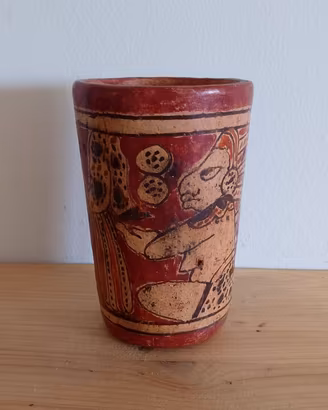 Vaso/Bicchiere Terracotta Stile Precolombiano
