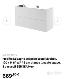 Mobile bagno con lavabo sospeso