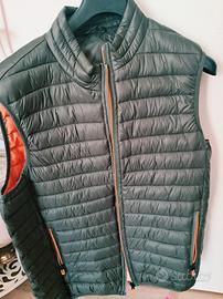 gilet piumino smanicato verde oliva tg L