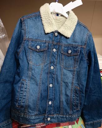 Giacca in jeans con pelliccia 11/12 anni