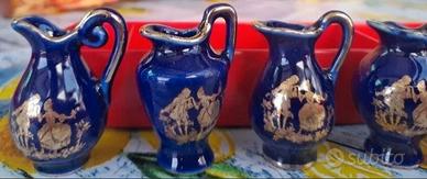 Set 6 Miniature Limoges Blu Cobalto e Oro  