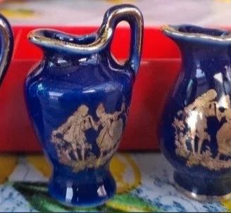 Set 6 Miniature Limoges Blu Cobalto e Oro  